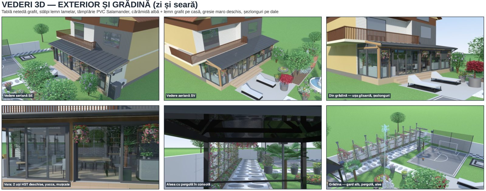 Vederi 3D – exterior și grădină