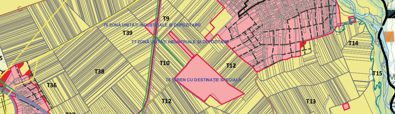 P.U.G. – zone industriale și teren cu destinație specială pe tarlale, extravilan